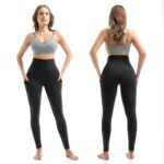 SINOPHANT High Waisted Leggings with Pockets Women, Buttery Soft Elastic Tummy Control Stretchy Brown,L-XL