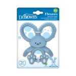 Dr. Brown’s Flexees Blue Bunny, Soft 100% Silicone Baby Teether, BPA Free, 3m+