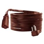 PALARINE Brown Flat Extension Cord 10 ft, Indoor Extension Cord 16 Gauge Flat Plug Extension Cord, 16/3 SPT-3 13A 3 Prong Power Extension Cord for Kitchens, Behind Furniture, Office, UL Listed