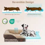 EHEYCIGA Memory Foam XL Dog Bed for XLarge Sized Dog, Extra Large Orthopedic Dog Sofa Bed with Sides and Waterproof Liner, Washable Bolster Pet Bed Couch with Removable Cover, 42x30x7.5 Inch, Brown