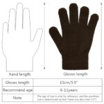 jiebor 12 Pairs Warm Kids Gloves Winter Gloves Knit Gloves for Kids Boys Girls Children Brown