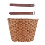 Bicycle Basket Adult Cute Good Looking Baskets for Bike to Place Belongings Bicycle Basket Accessories with Leather Belt Easy to Attach Bicycle Front Handlebar Bicycle Basket Brown