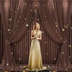 Brown Backdrop Curtain for Parties Wedding Wrinkle Free Brown Photo Curtains Backdrop Drapes Fabric Decoration for Birthday Party Baby Shower 5ft x 8ft,2 Panels