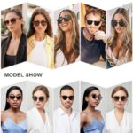 SOJOS Retro Vintage Square Polarized Sunglasses for Women Men UV Protection Lens TR90 Frame Sunglasses SJ2112, Brown Tortoise Frame/Brown Grading Lens