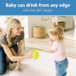 Dr Brown’s Milestones Cheers 360 Cup Spoutless Transition Cup with Handles for Easy Grip & Leak-Free Learning, Green, 7oz/200mL, 6m+