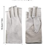 Maxdot Sun Gloves for Women uv Protection Fingerless Non Slip Driving Gloves for Summer Outdoor(2 Pairs,Gray and Khaki)