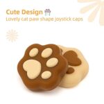 GeekShare 4PCS Cat Paw Shape Thumb Grip Caps,Soft Silicone Joystick Cover Compatible with Switch/OLED/Switch Lite (Milk Tea Brown)