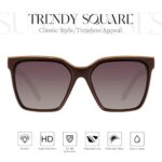 mosanana Square Polarized Oversized Sunglasses for Women Men Trendy Retro Sunnies Brown Fashion Shades 2025 UV400 MS52367