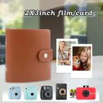 52 Pockets Small Photo Album 2×3 for Fujifilm Instax Mini Series Instant Film, Polaroid Snap, Z2300, SocialMatic Instant Cameras & Zip Printer(Brown, 2Pack)