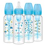 Dr. Brown’s Natural Flow Anti-Colic Options+ Narrow Baby Bottles, Nature Designs, 8oz/250mL & Natural Flow Level 2 Narrow Baby Bottle Silicone Nipple, Medium Flow, 3m+